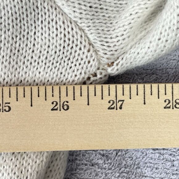 Just Polly NY Teddy Bear Sweater Women's Medium V-Neck Fray Frilly Knit - Picture 9 of 14